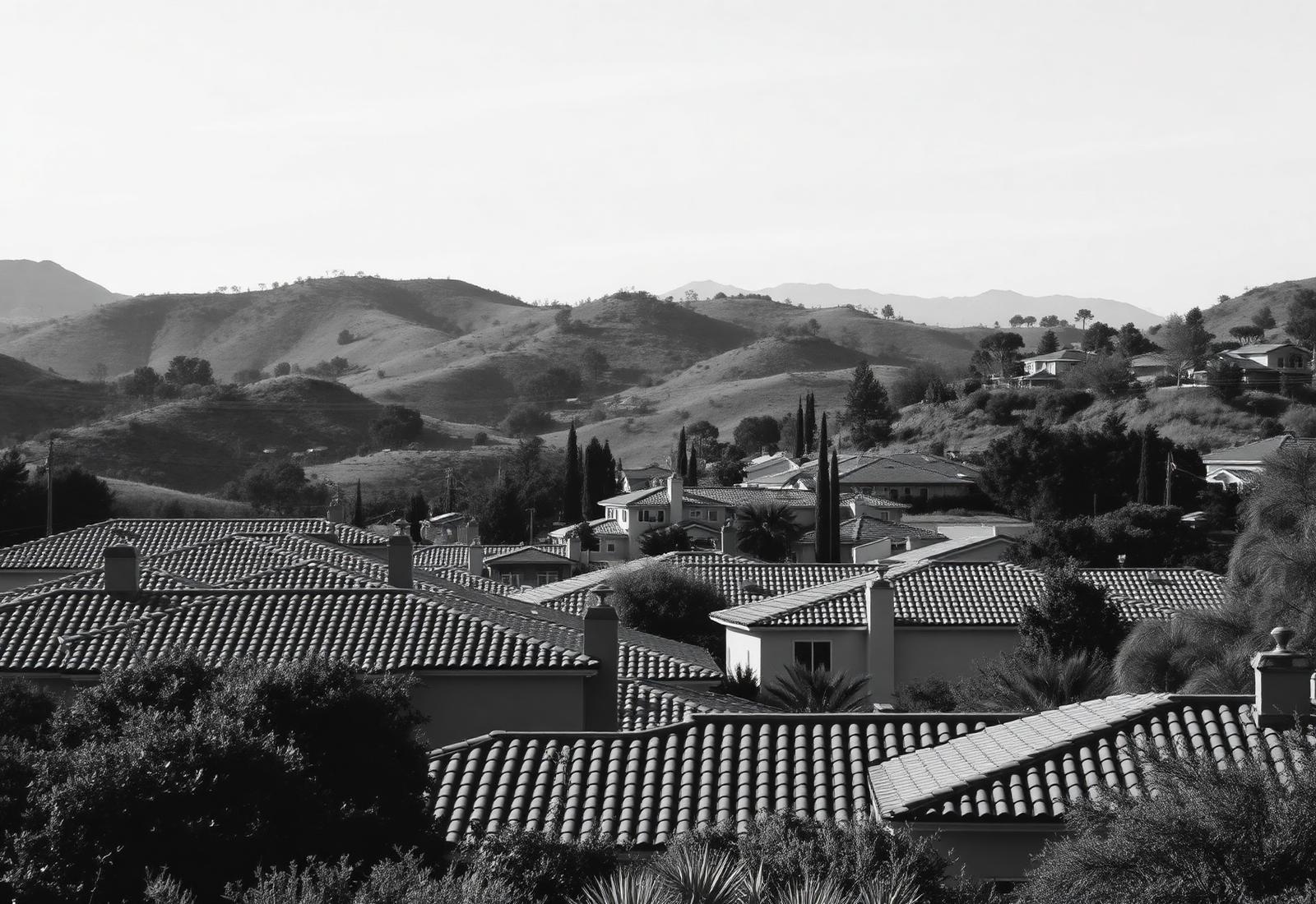 Trabuco Canyon rooftops and hillsides